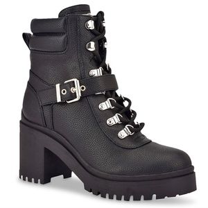 Guess Canaly Platform Combat Boot Black Size 7